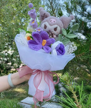 My Melody Kuromi Cinnamoroll Hello Kitty Plush Doll Creative Handmade Bouquet Valentine Graduation Gifts