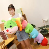 Lovely Soft Colorful Caterpillar Plush Toy Pillow Kids Children Stuffed Plush Toys Worm Soft Plush Gift