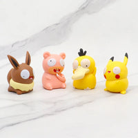 8pcs/set Pokemon Silly Kawaii Big Eye Pikachu Charmander Bulbasaur Funny Gk Action Figure Gift