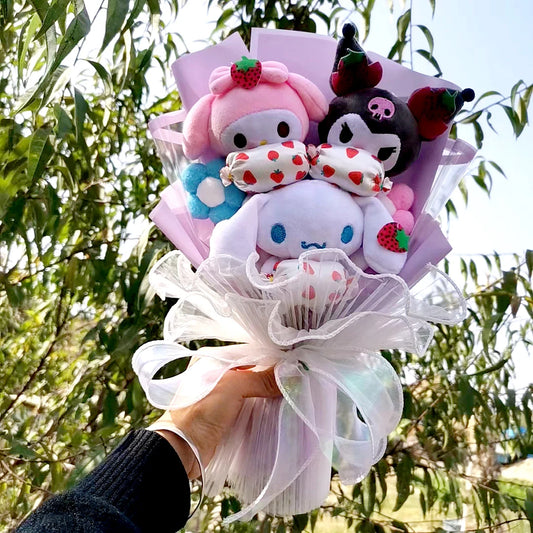 Kuromi Plush Bouquet My Melody Cinnamoroll Holiday Gift