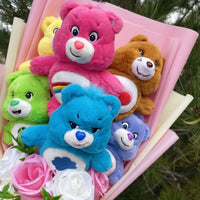 Care Bear Plush Doll Handmade Flower Bouquets Stuffed Animals Valentine Birthday Gifts