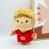 Hello Kitty Taylor Harris Plush Doll with Rugby Jersey Number 27 Plush Toy Figure Stuffed Toys Boys Girls Fans Collect Gifts