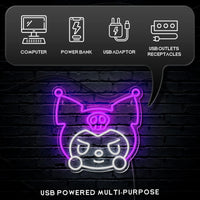 Kuromi Neon Sign Cartoon for Family Bedroom Games Room LED Light Sign Gift