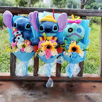 Lilo & Stitch Plush Bouquet With Soap Rose Sunflower Flower Bouquet Valentine's Day Christmas Birthday Gift