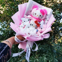 Hello Kitty Plush Bouquet Rose Soap Flowers Wedding Party Decoration Christmas Valentine's Day Gift