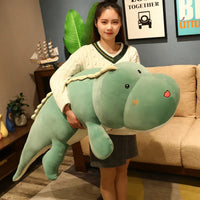 Big Long Cute Dinosaur Plush Toy Soft Cartoon Animal Crocodile Plush Doll Boyfriend Pillow Gift