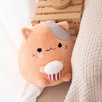 Kawaii Stuffed Animal Strawberry Cow Popcorn Cat Plushies Doll Huggable Fat Big Hug Pillow Sofa Bed Decor Cushion