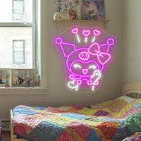 Kuromi Neon Sign Sanrio Cartoon Japanese Anime Led Dimmable Room Decoration For Game Room