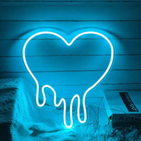 Melting Heart Neon Sign Bleeding Dripping Heart LED Light Home Wall Decor Bedroom Decoration