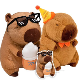 Capybara Plush Stuffed Swag Hug Milk Bottle Plush Cute Unique Birthday Gift for Boy Girl