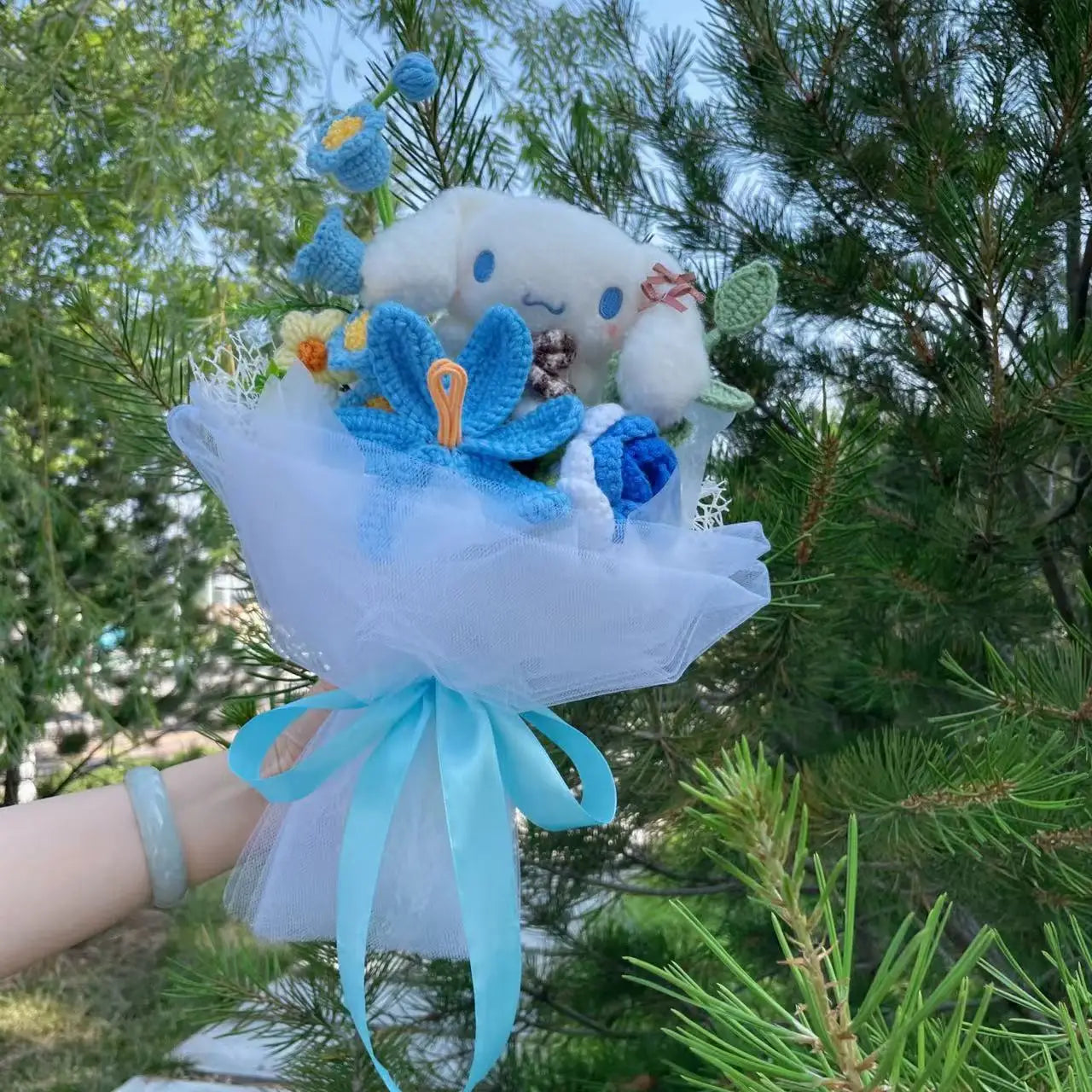 My Melody Kuromi Cinnamoroll Hello Kitty Plush Doll Creative Handmade Bouquet Valentine Graduation Gifts