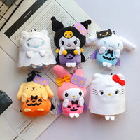 Hello Kitty Halloween Doll Cinnamoroll Kuromi Kawaii Ghost Plush Toy Key Pendant Gifts Halloween Toys