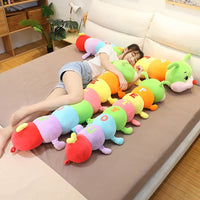 Lovely Soft Colorful Caterpillar Plush Toy Pillow Kids Children Stuffed Plush Toys Worm Soft Plush Gift