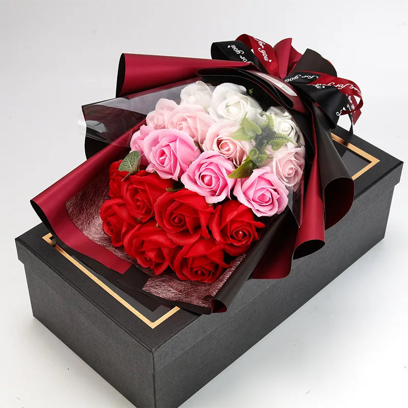 18pcs Roses Bouquet Soap Flower Valentine's Day Gift for Girlfriend