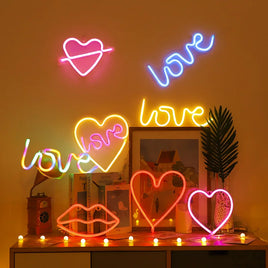 Love LED Neon Sign Light Glowing Valentine's Day Propose Festival Decoration