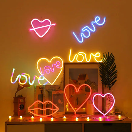 Love LED Neon Sign Light Glowing Valentine's Day Propose Festival Decoration