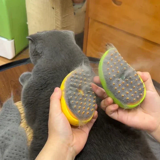 Lusy Store LLC Electric Steamy Brush for Cats and Dogs - 3-in-1 Pet Grooming Tool with Steam and Massage Spray pet