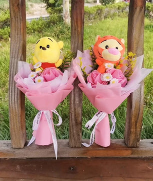 Lusy Store LLC Winnie the Pooh Tigger Piglet Eeyore Plush Creative Gifts Girlfriend Valentine Day Bouquet