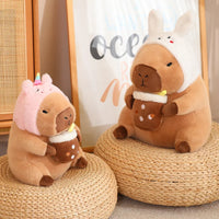 Capybara Turn Into Bread Uncorn Plush Toys Lovely Animals Stuffed Dolls Holiday Gift Home Decor Sofa Plush Pillows