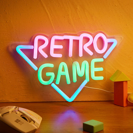 LED Neon Retro Game USB Powered Neon Signs Night Light 3D Wall Art Game Room Bedroom Living Room Decor