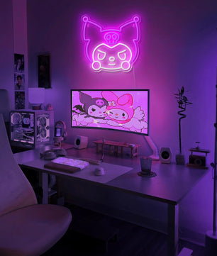 Kuromi Neon Sign Cartoon for Family Bedroom Games Room LED Light Sign Gift