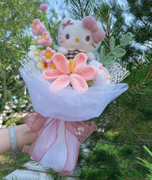 My Melody Kuromi Cinnamoroll Hello Kitty Plush Doll Creative Handmade Bouquet Valentine Graduation Gifts