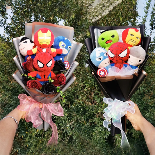 The Avengers Plush Bouquets Super Hero Spider-Man Iron Man Superman Captain America Plush Gifts