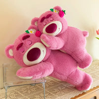 Strawberry Bear Cute Plush Toys Pillow Cartoon Kawaii Anime Bear Stuffed Gifts