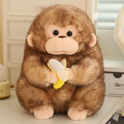 Monkey Plush Toy – Soft & Huggable Golden Monkey Holding Banana, 9"/12"/16" – Lusy Store