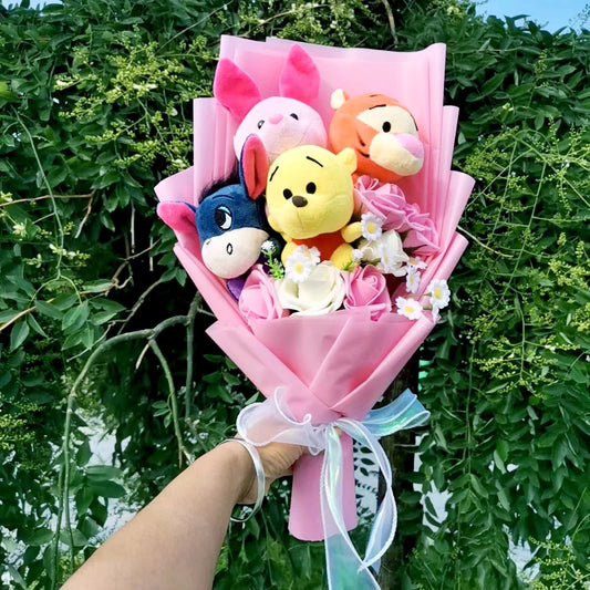 Winnie the Pooh Plush Bouquet Bear Tiger Pig Anime Cartoon Decoration Gift Valentine's Day Gift