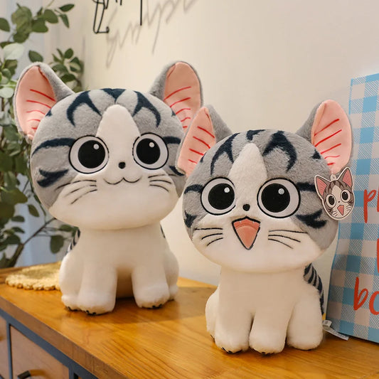 Kawaii Cat Plush Anime Character Chi Chi's Cat Stuffed Doll Soft Cheese Cat  Home Decor