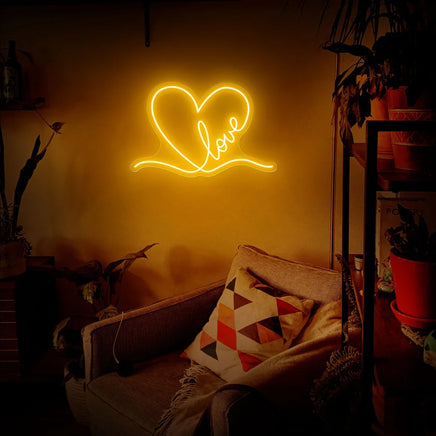 Love Neon Sign Love Heart LED Lights Wall Art Decor Valentines Gift for Girl Friend Bedroom Night Lamp Game Home