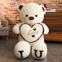 Big I LOVE YOU Bear Plush Toy Lovely Huge Stuffed Soft Bear Doll Lover Valentine's Day Gift For Girlfriend