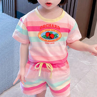 Hello Kitty Clothing Sets for Kids Baby Girls Outfits Short Sleeve T Shirt