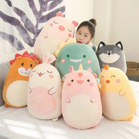 Fat Kawaii Chicken Bear Rabbit Penguin Piggy Dinosaur Plush Pillow Toys Soft Stuffed Animal Chair Cushion Gift