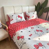 Hello Kitty Bedding Duvet Cover Student Bedding Set Soft Microfiber Bedspread Lightweight Coverlet