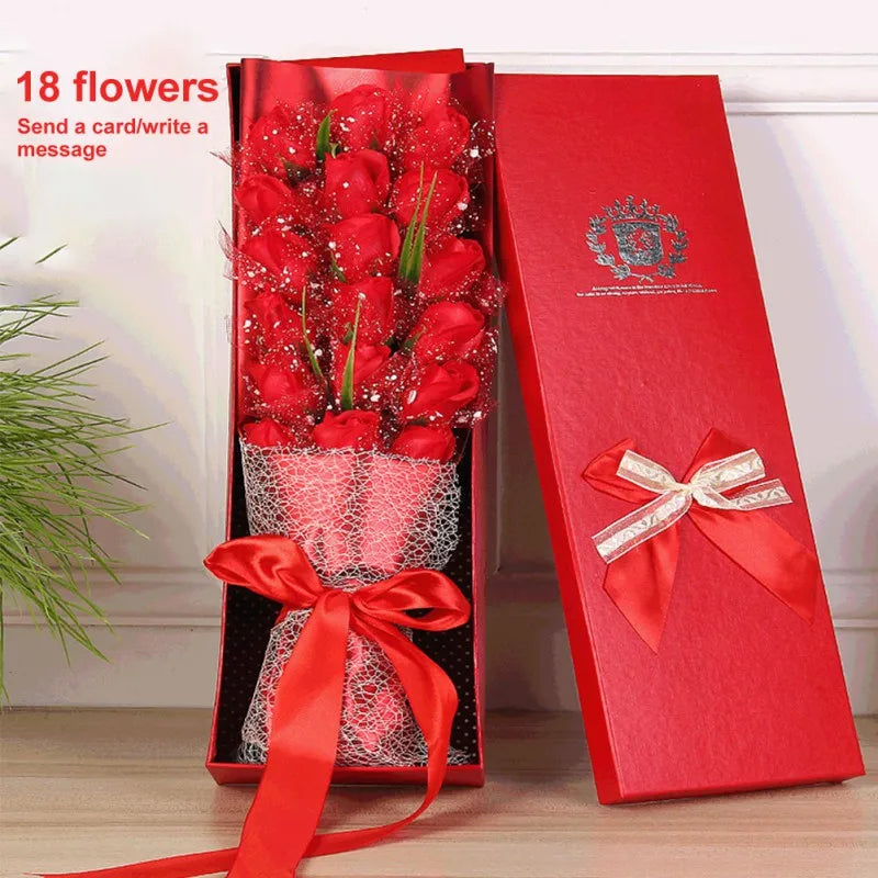 Creative Soap Flower Valentines Day Wife Girlfriend Gift Rose Flower Artificial Soap Bouquet