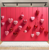 Valentine's Day Backdrop Red Love Heart Balloon Romantic Bridal Shower Photography Background