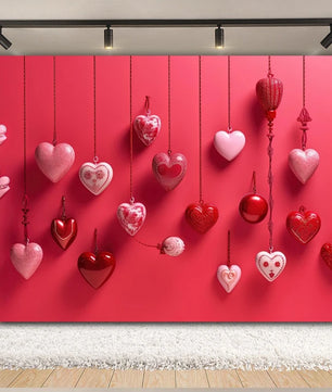 Valentine's Day Backdrop Red Love Heart Balloon Romantic Bridal Shower Photography Background