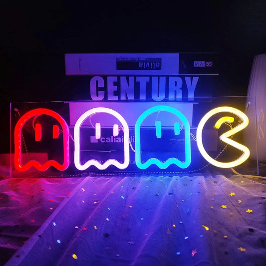 Ghost Neon Lights Decor Arcade for Game Room Decor Bedroom Gifts