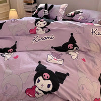 Hello Kitty Bedding Set Kawaii Cartoon Bed Linen Sheet Duvet Cover With Pillowcase Girls Bed Cover Set