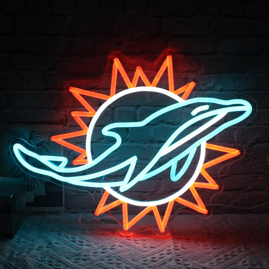 Dolphins Neon Signs For Bedroom Living Room Bar Sport Bar Club Wall Decor Gifts