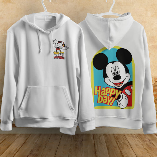 Mickey Mouse Hoodie Vintage White Khaki Hoodie Long Sleeve Hooded Pullover Personality Streetwear