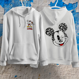 Mickey Mouse Hoodie Vintage White Khaki Hoodie Long Sleeve Hooded Pullover Personality Streetwear