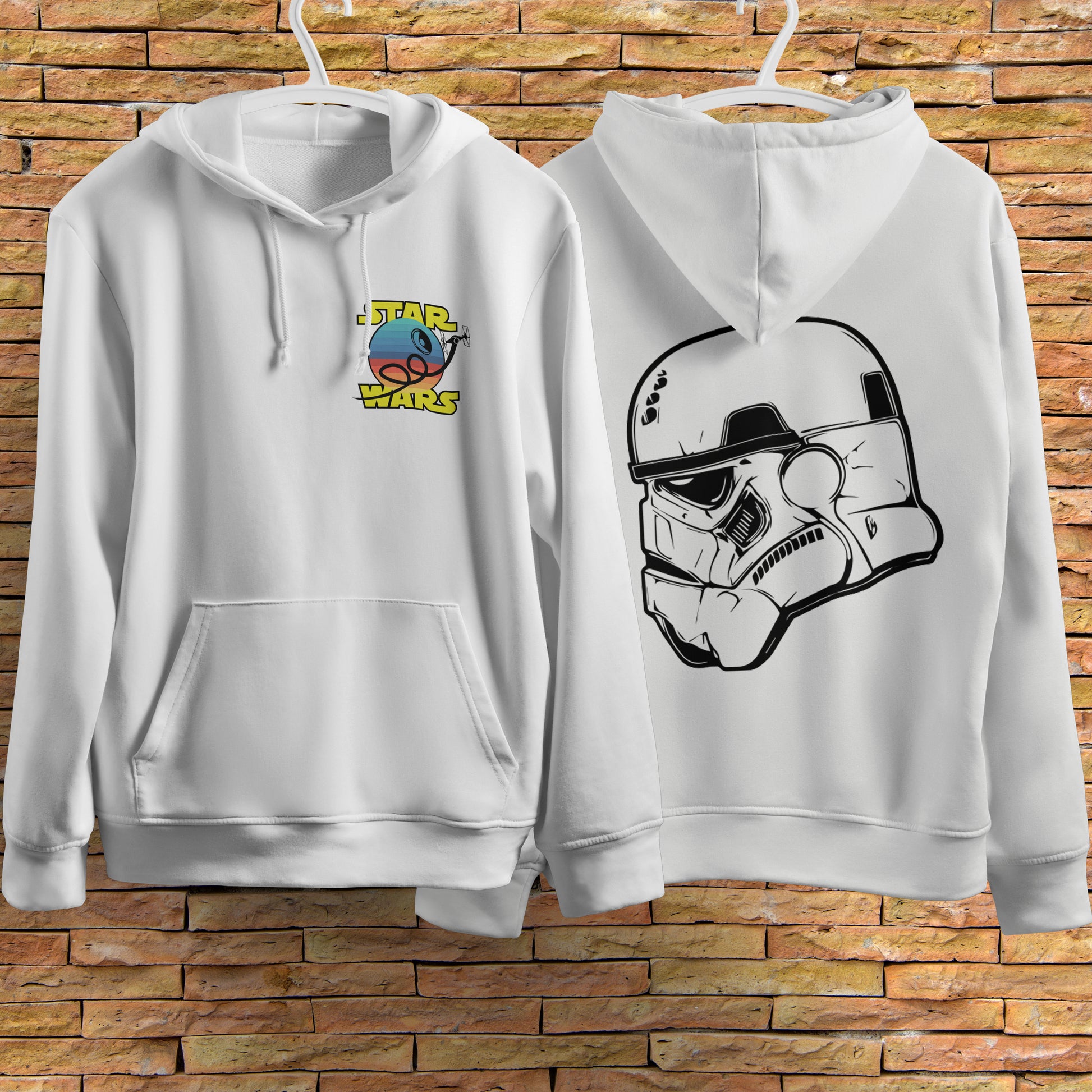 Star Wars Hoodie Vintage White Khaki Hoodie For Mens Womens Hooded Pullover Personality Streetwear