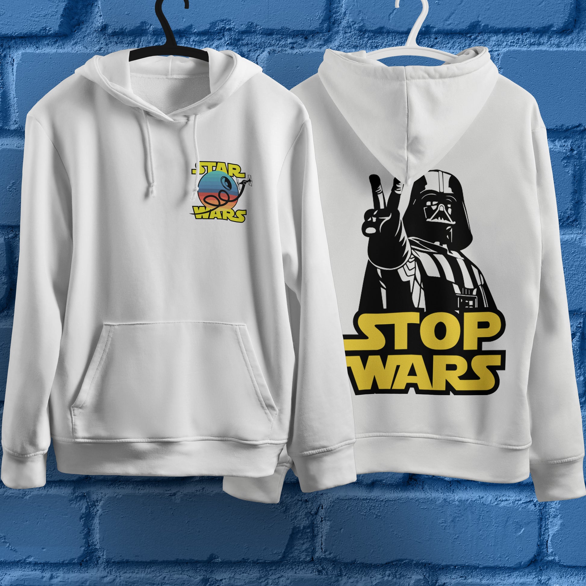 Star Wars Hoodie Vintage White Khaki Hoodie For Mens Womens Hooded Pullover Personality Streetwear