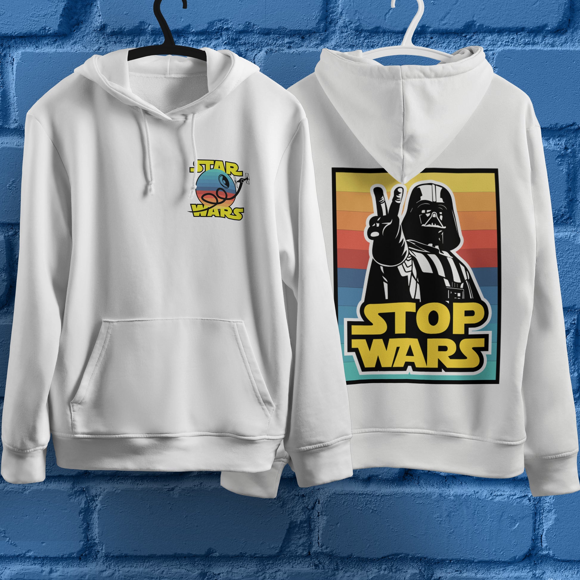 Star Wars Hoodie Vintage White Khaki Hoodie For Mens Womens Hooded Pullover Personality Streetwear