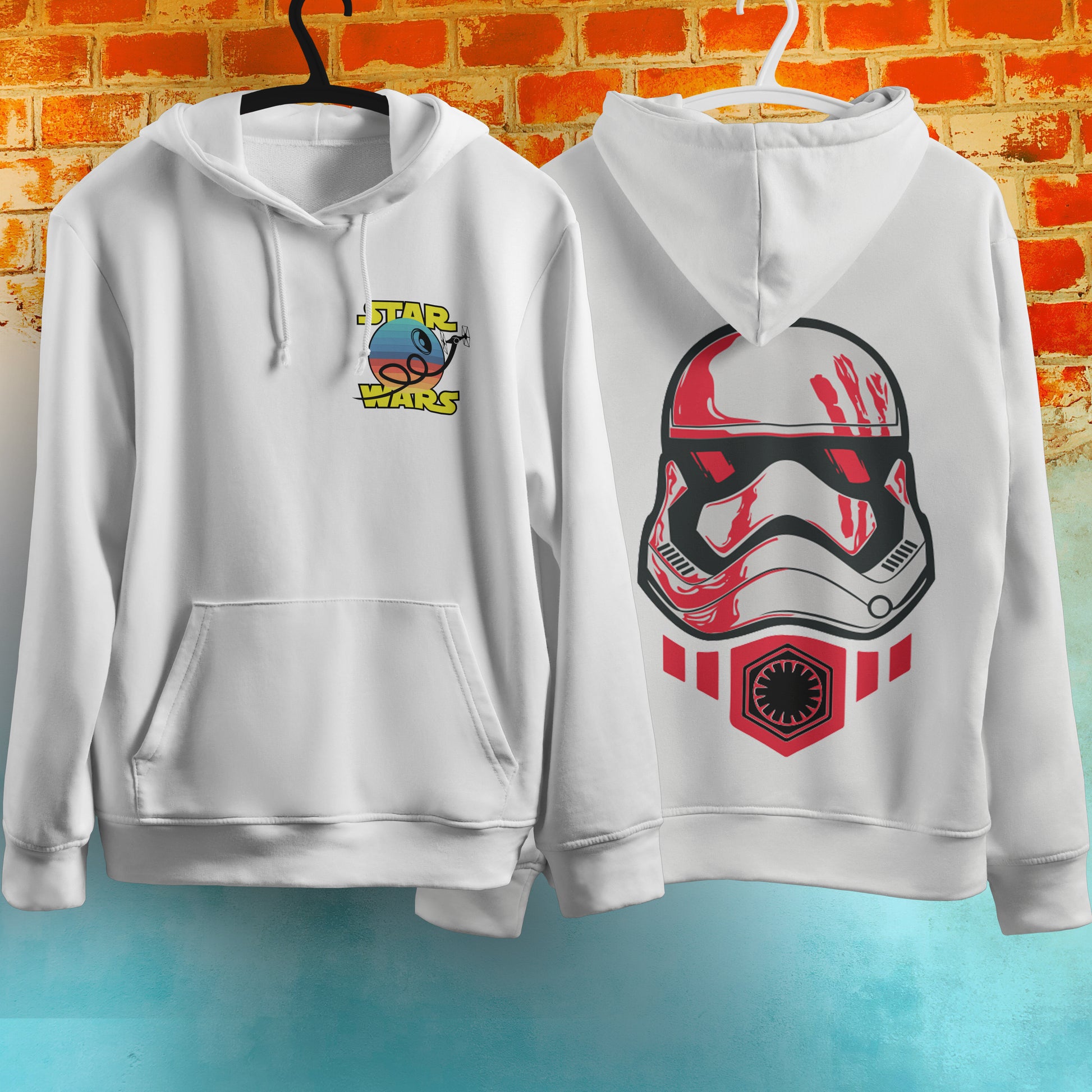 Star Wars Hoodie Vintage White Khaki Hoodie For Mens Womens Hooded Pullover Personality Streetwear