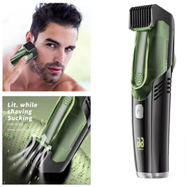 Washable Electric Vacuum Beard Trimmer: Mess-Free Wet & Dry Grooming with Auto-Suction! - Lusy Store LLC 