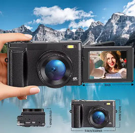 4K 48MP Compact Camera with Flip Screen & Autofocus - Lusy Store LLC 